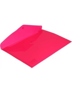 PAQ 12 CARPETA SOBRE Fº CIERRE BROCHE PP FUCSIA FLUOR GRAF